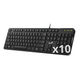 Pack X10 Teclados Usb Para Pc Slim Multimedia Genius M 200