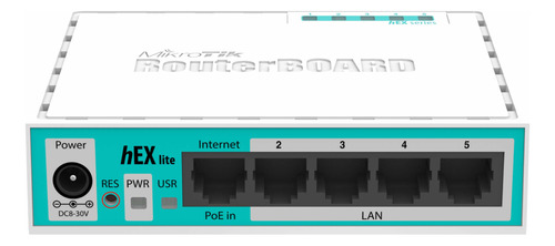 Roteador Mikrotik Routerboard Hex Lite Rb750r2 Branco/azul.