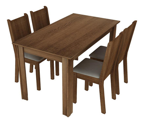 Juego Comedor Rosie Madesa Mesa Tapa Madera Con 4 Sillas M/b