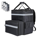 Mochila Térmica Multifuncional Delivery Backpack Repartidor Tipo Uber Con Divisores Grande Negro