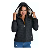 Campera Inflable Mujer Con Polar Impermeable Capucha Desmont