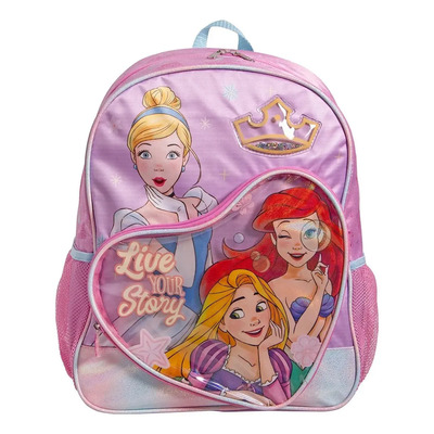 Mochila Princesas Primaria Backpack 182745 Color Rosa Diseño De La Tela Liso | Envío gratis
