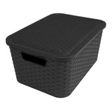 Caja Simil Ratan Organizadora Mediana Pack X8u