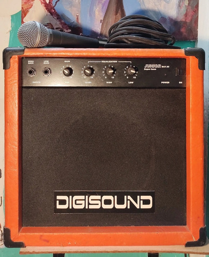 Amplificador Digisound Junior Bax20 + Micrófono Y Auxiliar