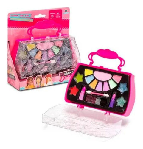 Polibrinq Maleta Maquiagem Infantil Sombras Batom E Gloss 