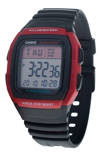 Reloj Casio Unisex Rojo Illuminator W96h4avcf