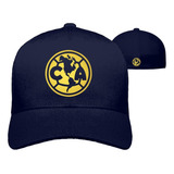 Gorra Club America Azul Marino Dorado Cerrada Flex Futbol