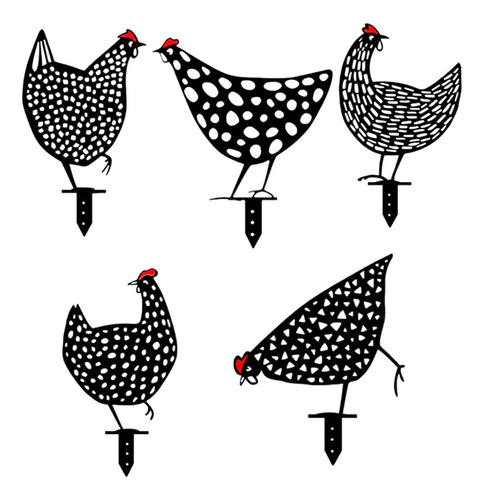 5 Piezas De Jardín De Pollo, Diseño De Animales De Ga...