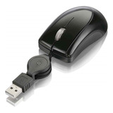 Mouse Óptico Retrátil Usb Com Scroll Preto Mo048 Multilaser