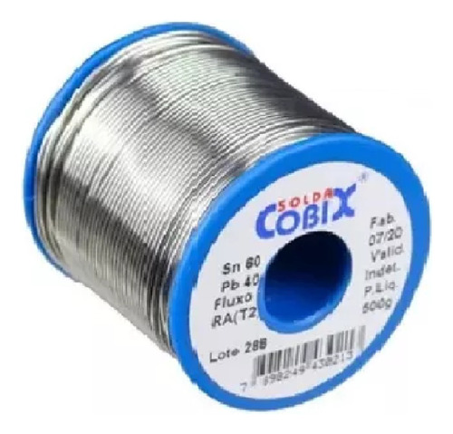 Carretel Azul De Solda Estanho 500g 1,5mm Fluxo Ra T2  Cobix