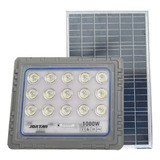 Refletor Solar Holofote 1000w + Placa Solar Led Branco Frio