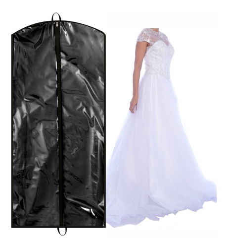Capa Para Vestido De Noiva Frente Transparente - Com Lateral