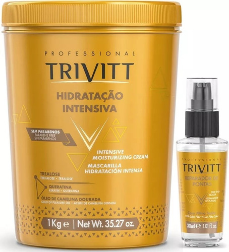 Máscara Hidratação Trivitt 1kg + Reparador De Pontas 30ml