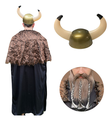 Kit Disfraz Vikingo Ragnarok Valhalla Lothbrok Disfraz