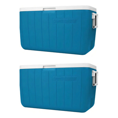 Hielera 48 Qt Azul Con Asas Tapa Enfriador 2 Piezas Coleman | Meses sin interés
