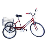 Bicicleta Triciclo Aro 26 Cor Vermelho