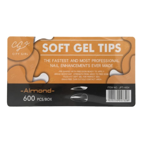 Tips Soft Gel Press On Uñas Postizas Caja City Girl 600u