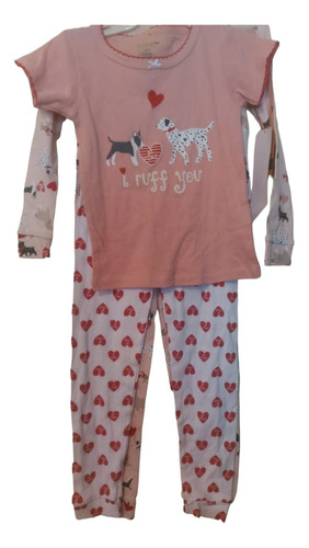 Pijama 4 Pz Para Niña Chick Pea 4 Años Perrito Dog Americana