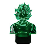 Lámpara Nocturna Led Vegeta De Dragon Ball 3d Para Fanáticos