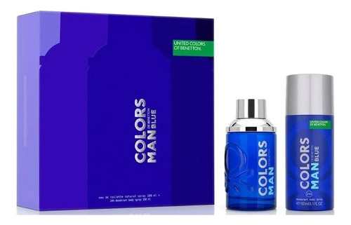 Benetton Colors Blue Men 100ml Set Original 