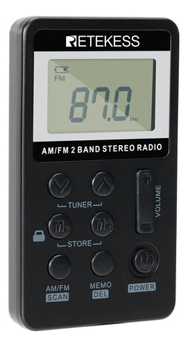 Mini Rádio Digital Am/fm Estéreo Portátil Com Fone De Ouvido