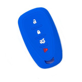 Funda Silicon Llave De Chevrolet 4 Botones En Azul