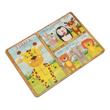 Rompecabezas Animalitos Variados 6 Piezas X 3 Puzzles Madera