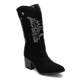 Bota Cowboy Para Dama En Color Plata Cafe Y Negro Star 1521