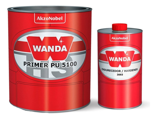 Primer Pu Wanda 5100 Automotivo C/ Catalisador 900ml Barcos 