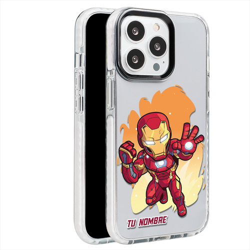 Funda Para iPhone Iron Man Marvel Personalizada Nombre