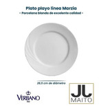 Jgo 6 Platos Playos 27 Cm Marzia Blanco Verbano   J J Maito