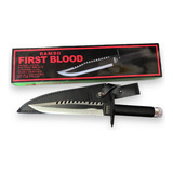 Cuchillo Rambo 1 First Blood Oficial + Funda Cuero, Con Filo