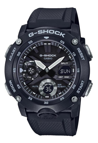 Reloj De Pulsera Casio G-shock Ga-2000s-1acr Relojesymas Color De La Correa Negro Color Del Bisel Negro Color Del Fondo Negro