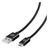 Cargador Cable Micro Usb Durable 2 M  Negro Mobo 