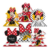 Decoração Display De Mesa Festa Minnie Mouse 6 Unidades