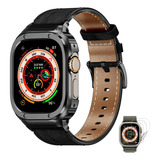 Correa De Cuero Funda Mica Para Apple Watch Ultra 9 8 7 6 Se