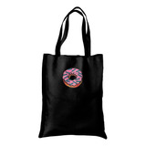 Bolsa Tote Bag Artesanal Gabardina Bordado Donuts