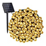 Lámpara De Serie Solar 200 Led Impermeable Al Aire Libre [u]