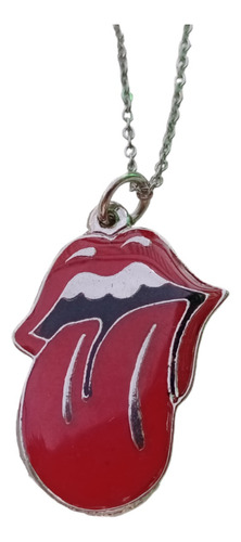 Collar-dije-rock-acero Quirúrgico-the Rolling Stones-rojo