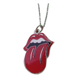 Collar-dije-rock-acero Quirúrgico-the Rolling Stones-rojo