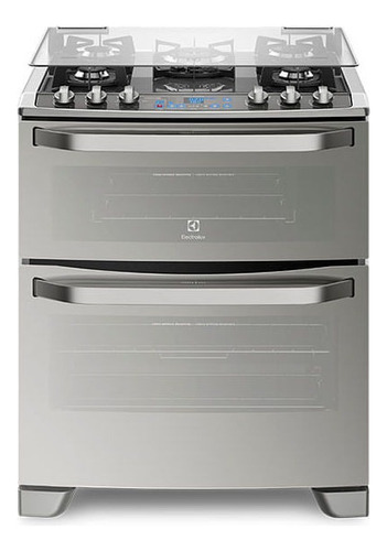 Fogão 5 Bocas Electrolux Prata Com Mesa De Vidro (76dxw)