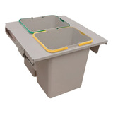 Cesto Doble Basura Plastico Extraible Mueble Colgante 16+16l