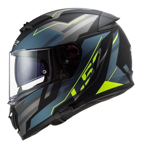 Casco Integral P/ Moto Ls2 Ff390 Breaker Beta Azul/amarillo