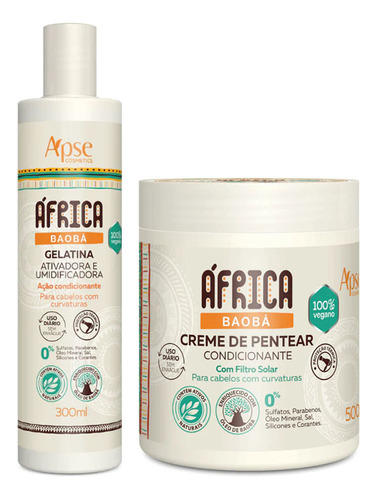 Kit Creme De Pentear E Gelatina Cond Africa Baoba Apse