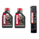 Aceite Motor 2t Motul 710 Sintetico Y Grasa Cadena C4 Kit