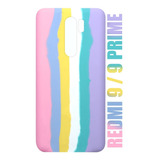 Case Capinha Aveludada P/ Redmi 9 Prime 6.53 Arco Iris Candy