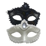 Antifaz Veneciano X 12 Gema Encaje Máscara Carnaval Cotillon