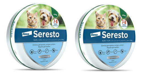 Pack 2 Seresto Gatos/perros -8kg