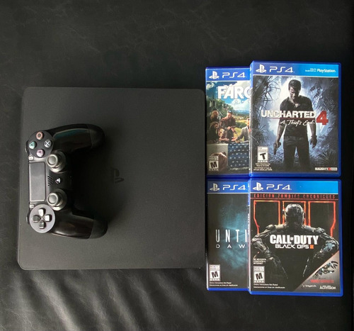 Sony Playstation 4 Slim 500gb +4 Juegos Físicos Como Nueva