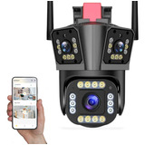 Câmera Ip Segurança 3 Lentes Wifi Cartao 2tb Visao Ampla App